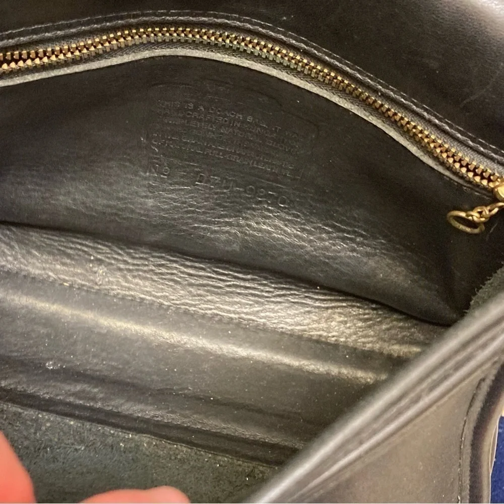 Coach 9870 black leather court bag made in turkey black
